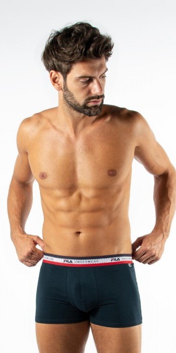 fila boxer με τρίχρωμο λάστιχο navy μπλε