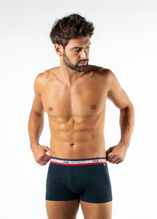 fila boxer με τρίχρωμο λάστιχο navy μπλε