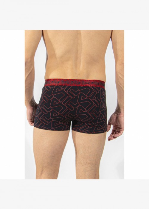 fila boxer μαύρο με κόκκινο με logo F 