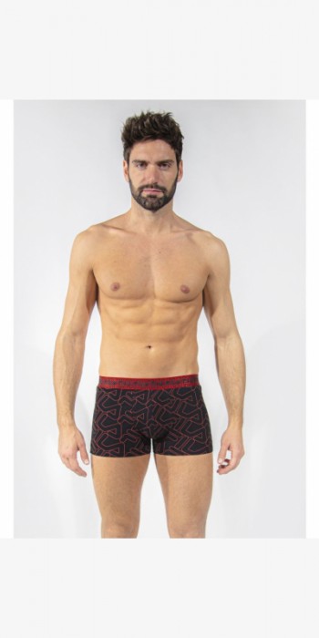 fila boxer μαύρο με κόκκινο με logo F 