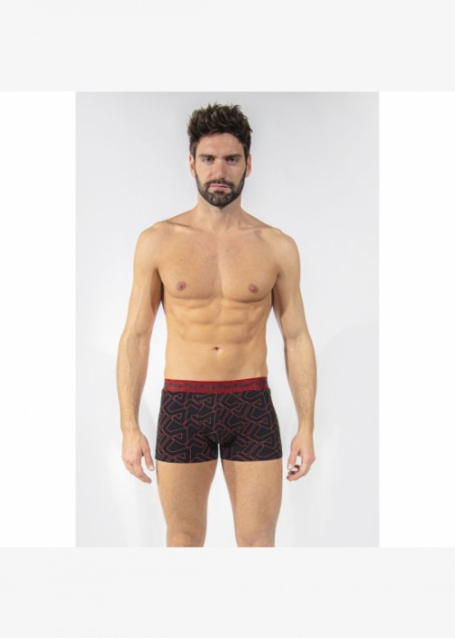 fila boxer μαύρο με κόκκινο με logo F 