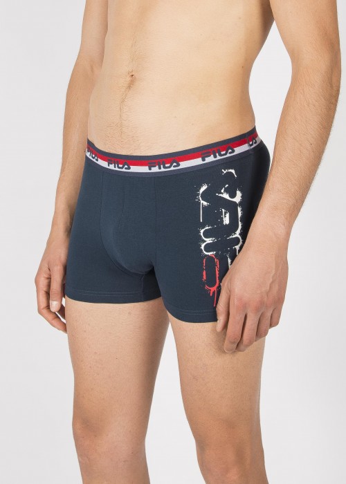 Ανδρικό μποξεράκι Fila με logo μπλε navy