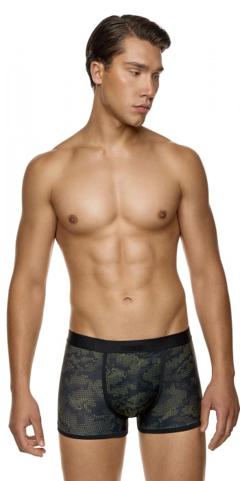 Med χακί printed boxer Giorgio