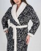 Ρόμπα μίντι σε μαύρο με άσπρο animal print