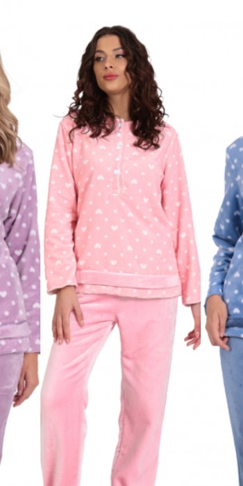 Fluffy pyjamas με καρδούλες ροζ Fluffy pyjamas με καρδούλες ροζ