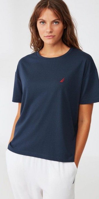 Γυναικείο μπλουζάκι Navy Blue Nautica με λαιμόκοψη