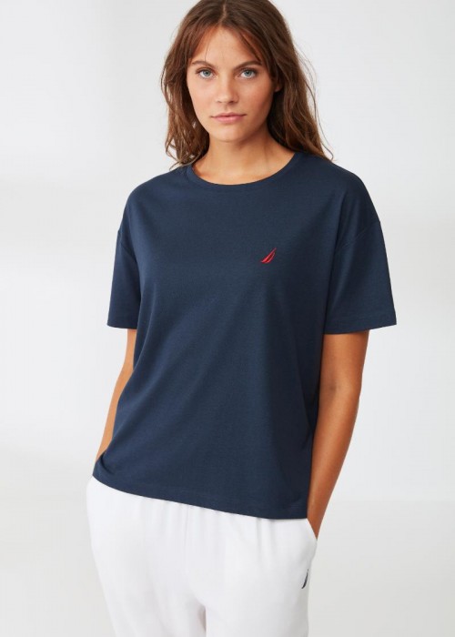 Γυναικείο μπλουζάκι Navy Blue Nautica με λαιμόκοψη