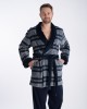 Plus Size Ανδρική καρό ρόμπα σε μπλε σκούρο έως 3XL