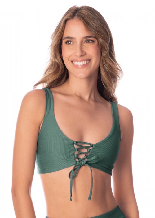Maaji Eucalyptus Green Allure Τρίγωνο μπούστο με ψηλόμεσο γεμάτο σλιπ διπλής όψεως μπικίνι σετ
