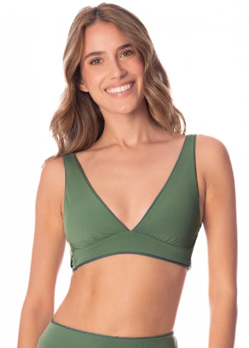 Maaji Eucalyptus Green Allure Τρίγωνο μπούστο με ψηλόμεσο γεμάτο σλιπ διπλής όψεως μπικίνι σετ