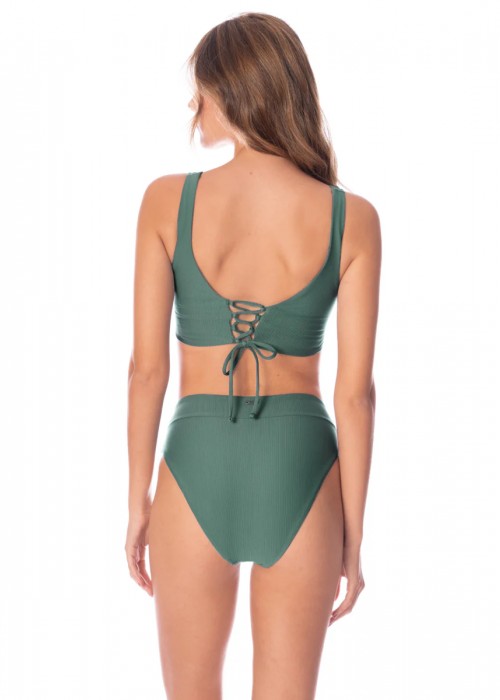 Maaji Eucalyptus Green Allure Τρίγωνο μπούστο με ψηλόμεσο γεμάτο σλιπ διπλής όψεως μπικίνι σετ