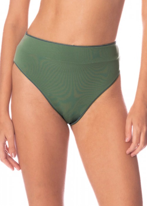 Maaji Eucalyptus Green Allure Τρίγωνο μπούστο με ψηλόμεσο γεμάτο σλιπ διπλής όψεως μπικίνι σετ