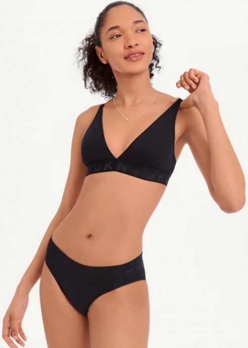 Seamless Litewear Rib Bralette ΜΑΥΡΟ