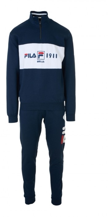 μπλε φόρμα με logo fila και φερμουάρ