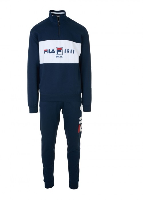 μπλε φόρμα με logo fila και φερμουάρ
