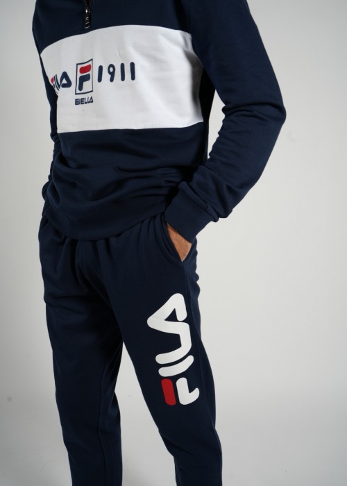 μπλε φόρμα με logo fila και φερμουάρ