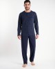 ανδρική κλασσική μπλε σκούρο πυτζάμα με τσεπάκι