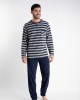 ανδρική ριγέ πυτζάμα γκρι με μπλε