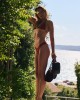 Μπικίνι κεραμιδί τριγωνάκι με διακοσμητικές χάντρες και σταθερό κάτω μέρος