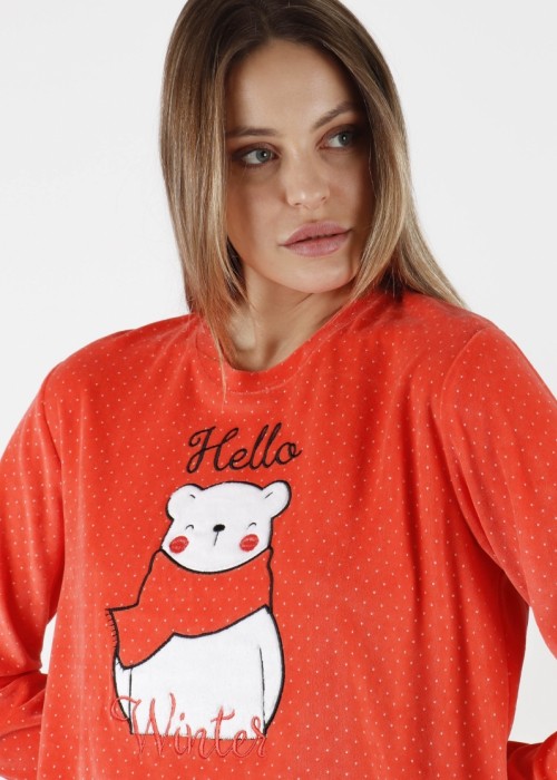 Pijama Hello Winter CORAL