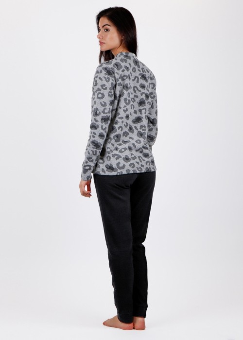 Admas λεπτή ζεστή πυτζάμα σε animal print γκρι χρώμα