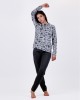 Admas λεπτή ζεστή πυτζάμα σε animal print γκρι χρώμα