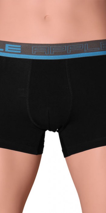 Apple boxer μαύρο με σιέλ Apple boxer μαύρο με σιέλ