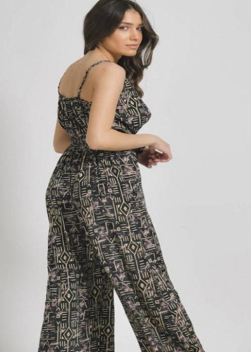 Ble Resort Collection Γυναικεία Αμάνικη Ολόσωμη Φόρμα Μαύρη
