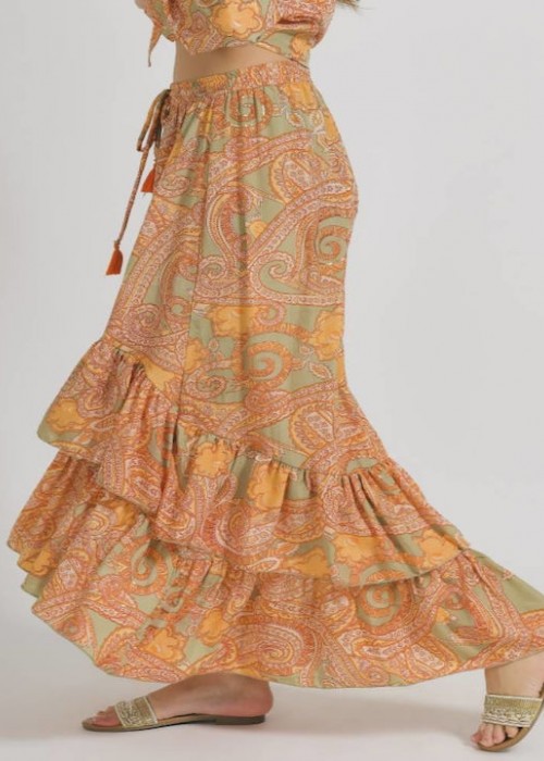 Ble Resort Collection Maxi Φούστα σε Πορτοκαλί χρώμα