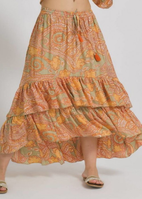 Ble Resort Collection Maxi Φούστα σε Πορτοκαλί χρώμα