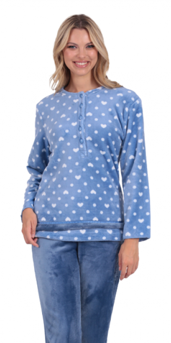 Fluffy pyjamas με καρδούλες μπλε