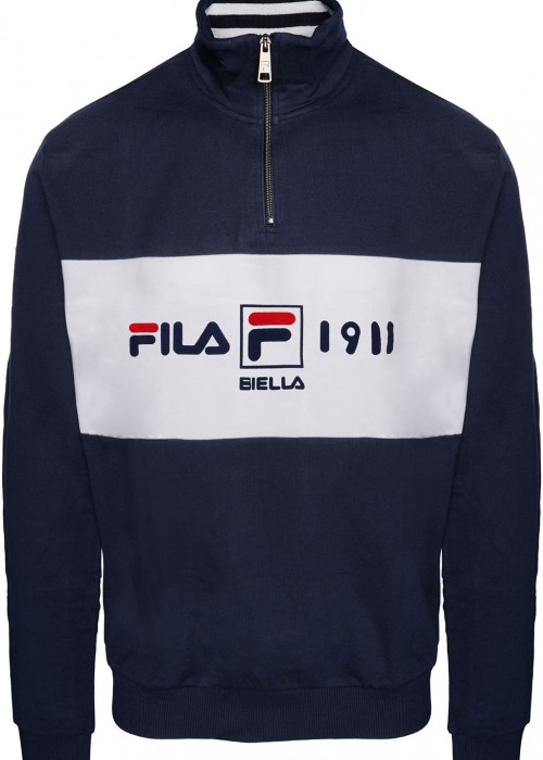 μπλε φόρμα με logo fila και φερμουάρ