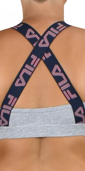 fila bra με χιαστί πλάτη σε γκρι χρώμα fila bra με χιαστί πλάτη σε γκρι χρώμα
