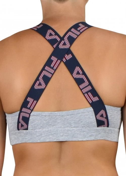 fila bra με χιαστί πλάτη σε γκρι χρώμα