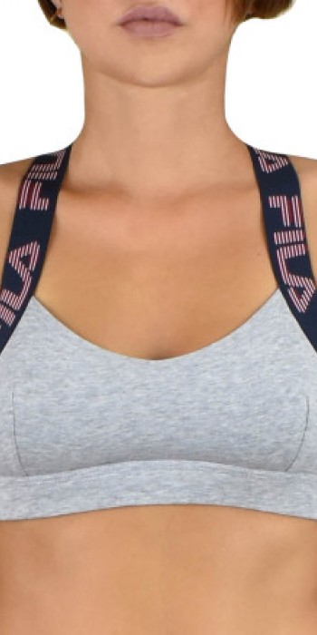 fila bra με χιαστί πλάτη σε γκρι χρώμα