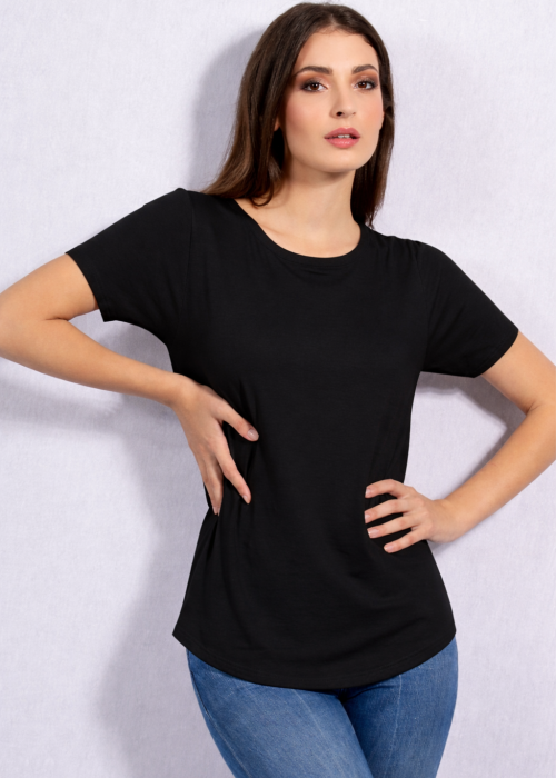 T-shirt bamboo σε Μαύρο χρώμα