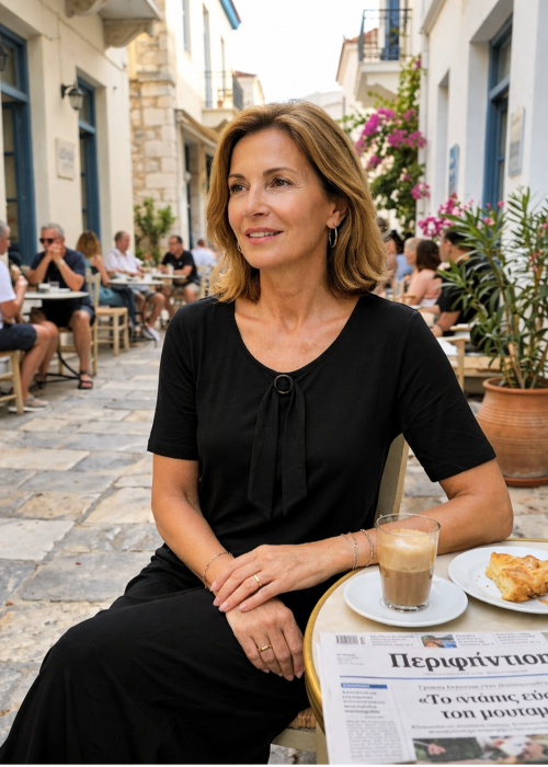 Βισκόζ φόρεμα μαύρο