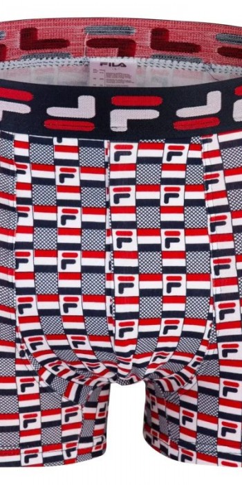 Ανδρικό fila boxer λευκό με μπλε και κόκκινο