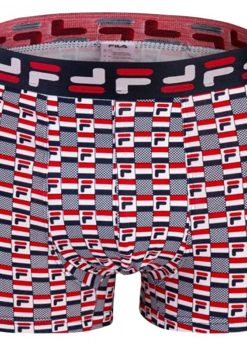 Ανδρικό fila boxer λευκό με μπλε και κόκκινο