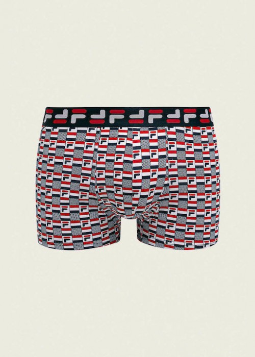 Ανδρικό fila boxer λευκό με μπλε και κόκκινο