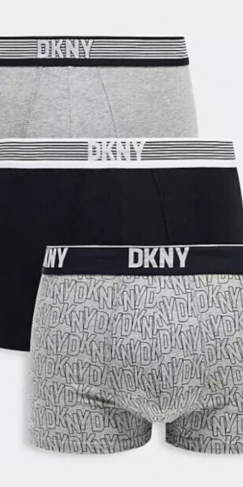 3PACK DKNY BOXER GREY-BLACK