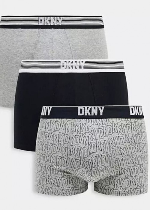 3PACK DKNY BOXER GREY-BLACK