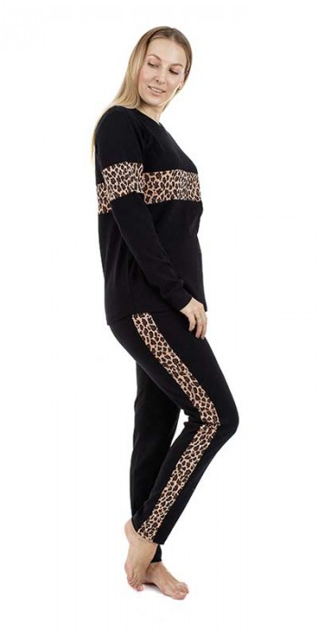 animal print πυτζάμα σε μαύρο χρώμα 3xlarge