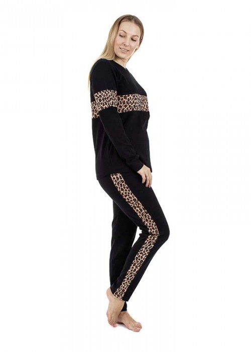 animal print πυτζάμα σε μαύρο χρώμα 3xlarge