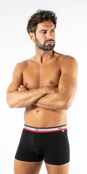 fila boxer με τρίχρωμο λάστιχο μαύρο