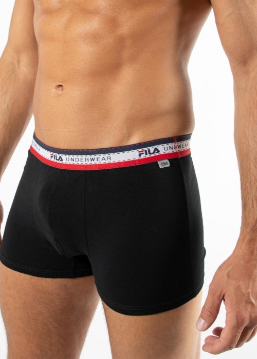 fila boxer με τρίχρωμο λάστιχο μαύρο