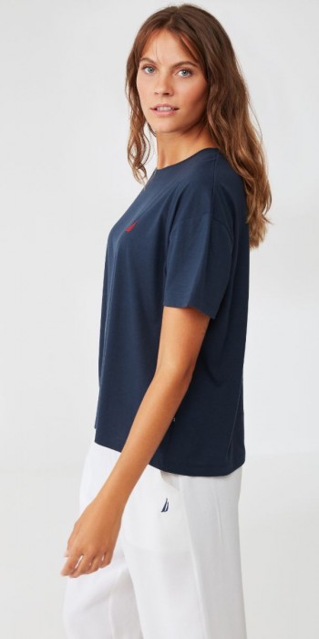 Γυναικείο μπλουζάκι Navy Blue Nautica με λαιμόκοψη Γυναικείο μπλουζάκι Navy Blue Nautica με λαιμόκοψη