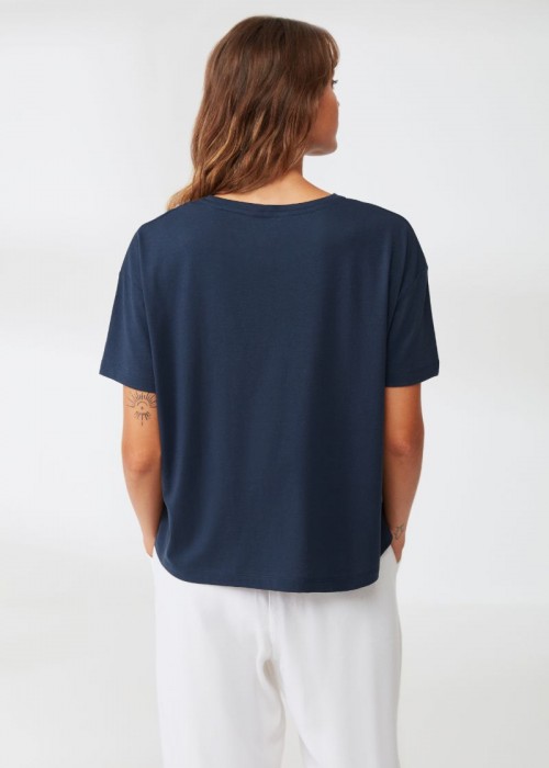 Γυναικείο μπλουζάκι Navy Blue Nautica με λαιμόκοψη